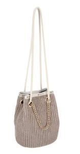 小型鏈袋編織水桶包 - 裸紋編織