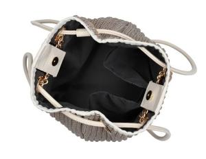 小型鏈袋編織水桶包 - 裸紋編織