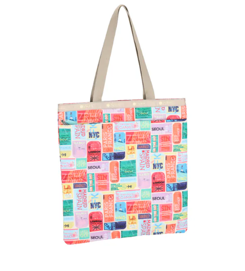 大型肩背托特包  - 旅行印記