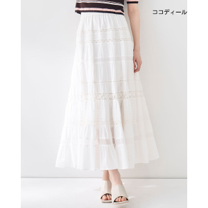 鬆緊拼接層次裙