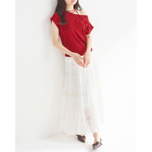 鬆緊拼接層次裙