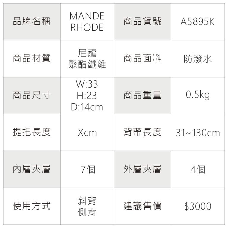 MANDE RHODE - 曼德羅德 - 格紋磁插扣掀蓋斜背包 - A5895K