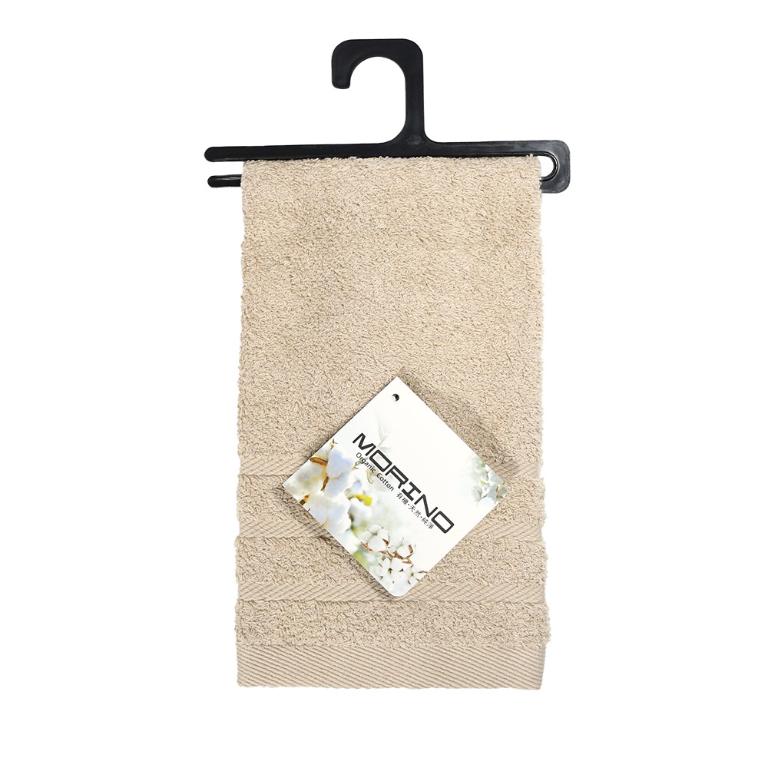 摩力諾有機棉超柔緞條方毛浴巾組-米色