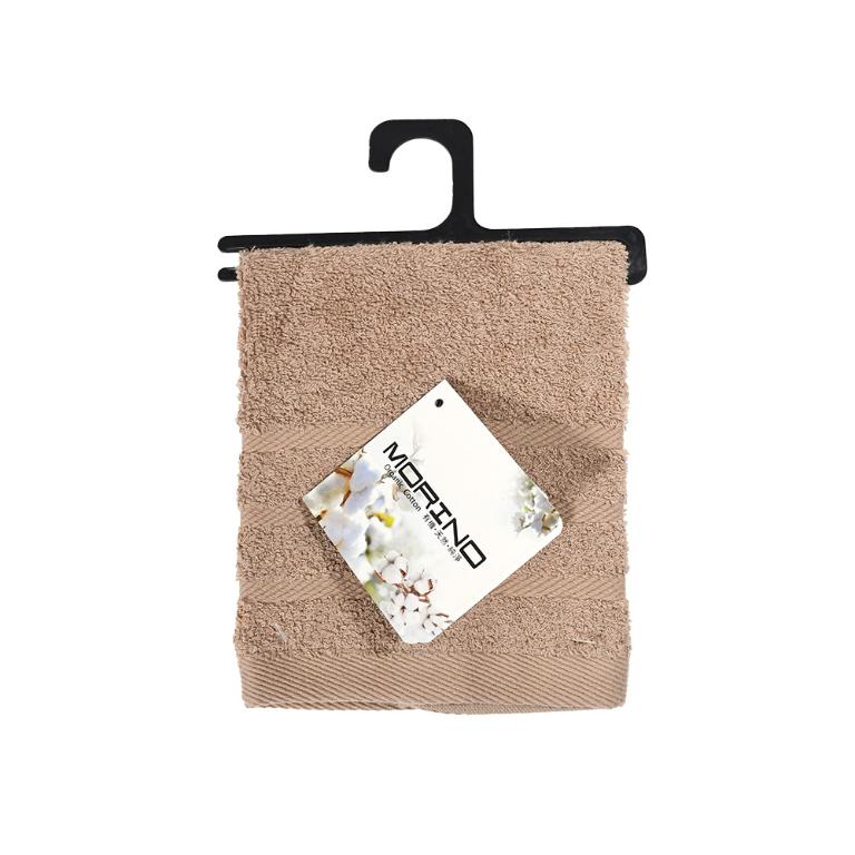 摩力諾有機棉超柔緞條方毛浴巾組-棕色