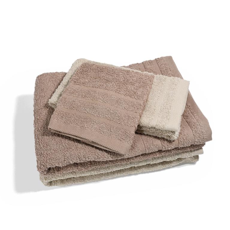 摩力諾有機棉超柔緞條方毛浴巾組-米色