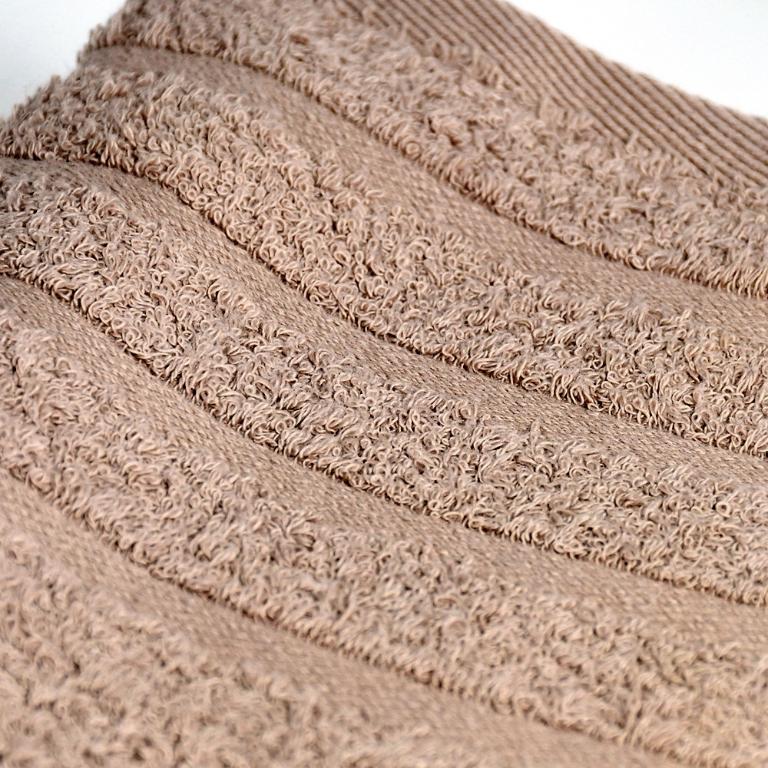 摩力諾有機棉超柔緞條方毛浴巾組-米色