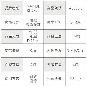 MANDE RHODE - 曼德羅德 - 格紋磁插扣掀蓋斜背包 - A5895K