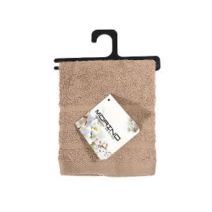 摩力諾有機棉超柔緞條方毛浴巾組-棕色