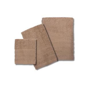 摩力諾有機棉超柔緞條方毛浴巾組-棕色
