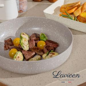 【Korea King】韓國製 La Vie En - 不沾平底鍋(附鍋蓋) 26cm 霧岩灰