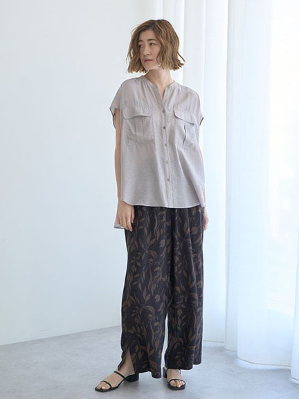 工裝風船領設計排釦短袖襯衫