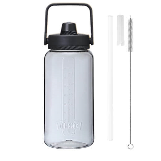 THERMOS 膳魔師吸管隨手瓶_TP436系列2000ML(TP436TSM)透明黑