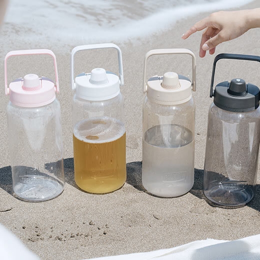 THERMOS 膳魔師吸管隨手瓶_TP436系列2000ML(TP436TSM)透明黑