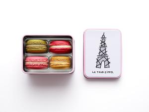 【限量預購】【Pierre Hermé】巴黎鐵塔款4入馬卡龍鐵盒(贈品牌提袋)