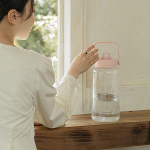 THERMOS 膳魔師吸管隨手瓶_TP436系列2000ML(TP436TSM)透明黑
