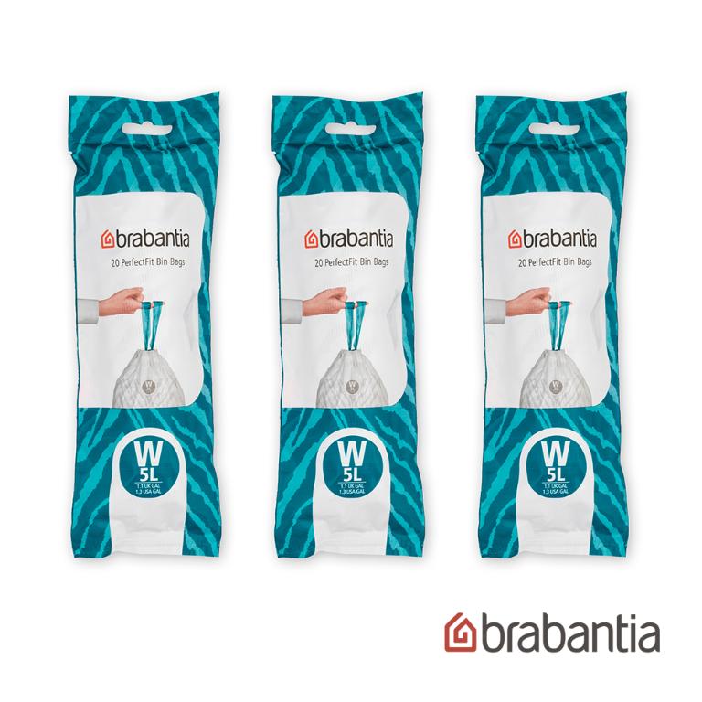 Brabantia 垃圾袋(W型5L)-3件組(20入/包)