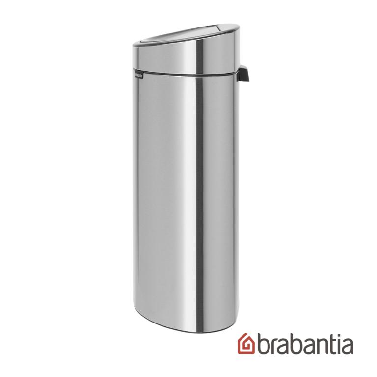 Brabantia TOUCH BIN NEW 半月式按壓垃圾桶 霧面銀-40L