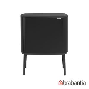 Brabantia BO系列-時尚按壓式垃圾筒11+23L-時尚黑