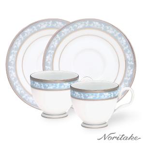 Noritake 花舞春風銀邊-對杯