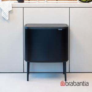 Brabantia BO系列-時尚按壓式垃圾筒11+23L-時尚黑