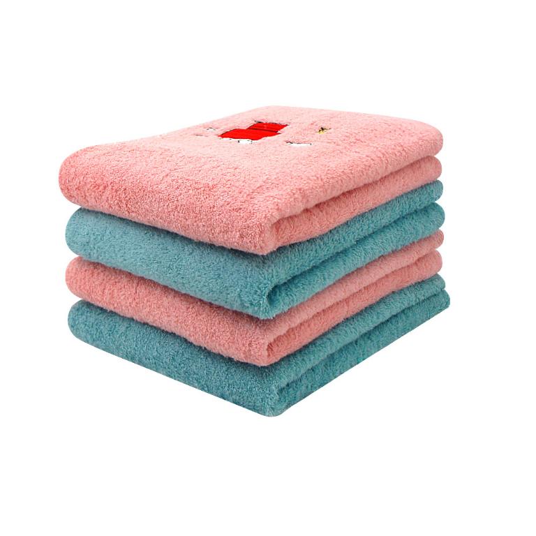 SNOOPY史努比 純棉刺繡浴巾-珊瑚紅