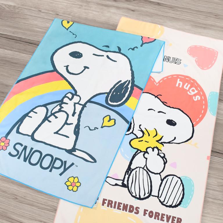 SNOOPY史努比 超細纖維印花大浴巾-開飯囉