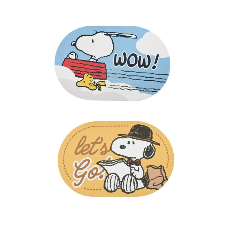 SNOOPY史努比 超吸水造型圓弧形止滑墊-起飛