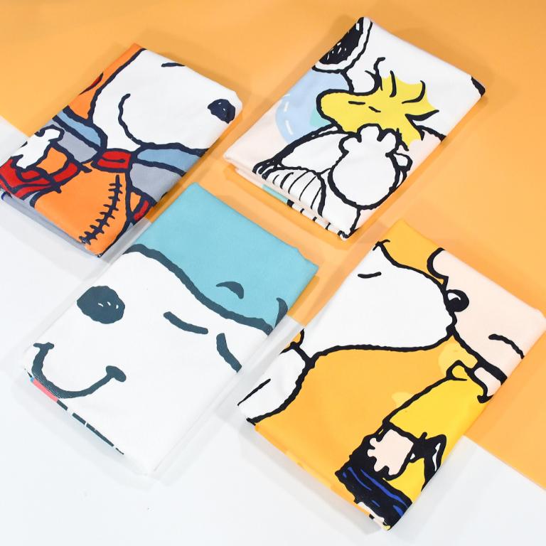 SNOOPY史努比 超細纖維印花大浴巾-開飯囉