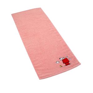SNOOPY史努比 純棉刺繡浴巾-珊瑚紅