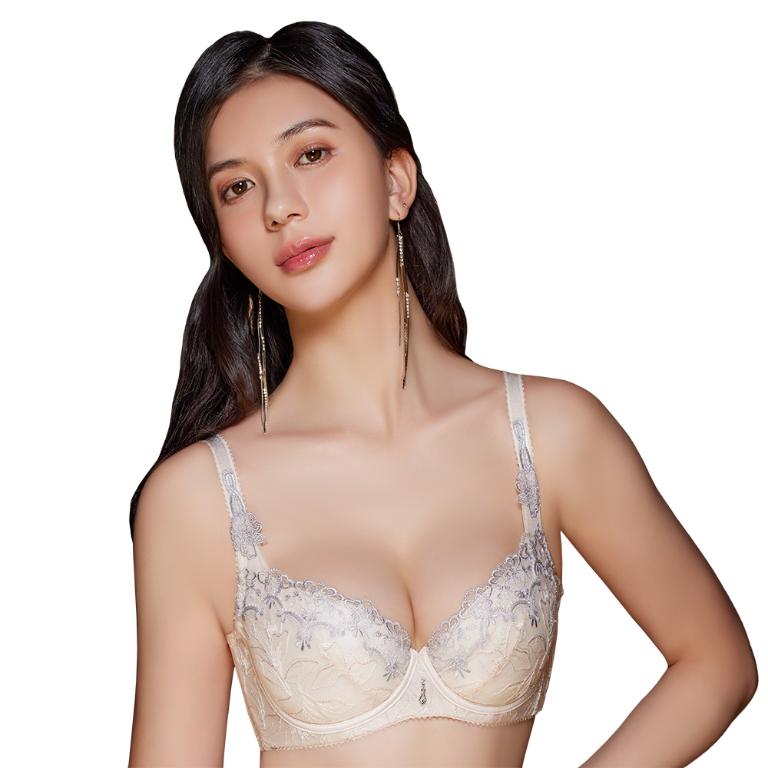【思薇爾】香榭歌德系列C-G罩軟鋼圈背心型蕾絲刺繡集中包覆女內衣(流影膚)
