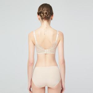 【思薇爾】香榭歌德系列M-XXL蕾絲刺繡中腰三角女內褲(流影膚)