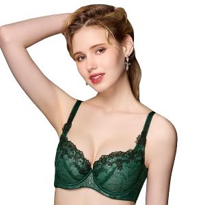 【思薇爾】香榭歌德系列C-G罩軟鋼圈背心型蕾絲刺繡集中包覆女內衣(晶燦綠)