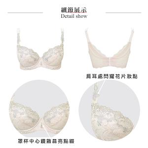 【思薇爾】香榭歌德系列C-G罩軟鋼圈背心型蕾絲刺繡集中包覆女內衣(流影膚)