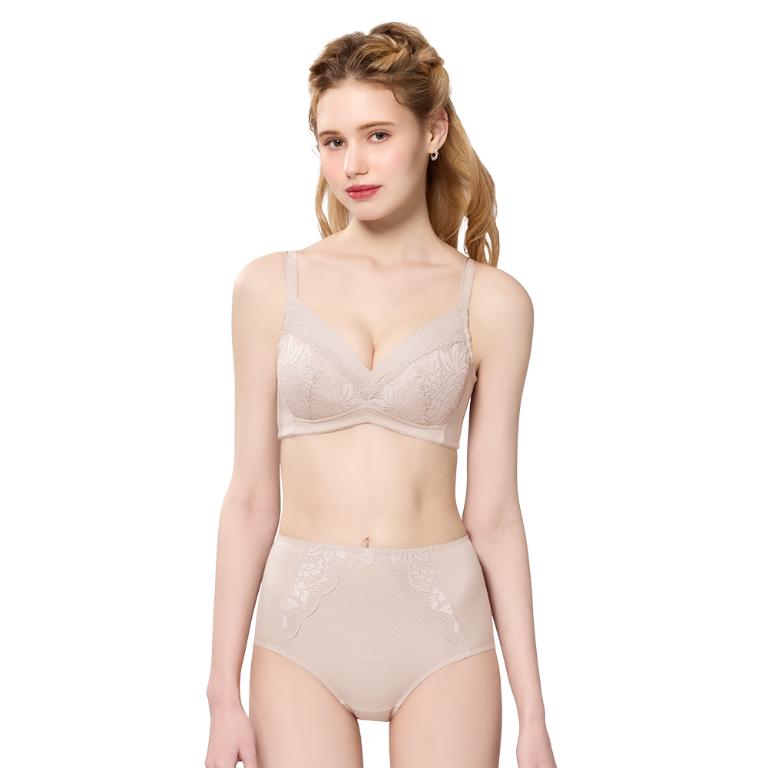 【思薇爾】舒漾Bra系列B-F罩無鋼圈涼感消臭蕾絲包覆女內衣(幽靜膚)