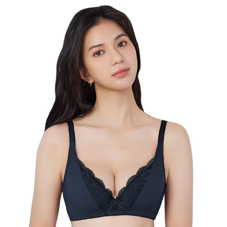 【思薇爾】舒漾Bra系列B-F罩軟鋼圈涼感消臭蕾絲包覆女內衣(科技藍)