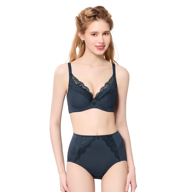 【思薇爾】舒漾Bra系列C-F罩軟鋼圈涼感消臭蕾絲包覆女內衣(科技藍)