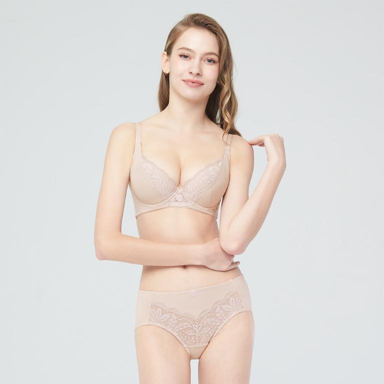 【思薇爾】舒漾Bra系列B-F罩軟鋼圈涼感消臭蕾絲包覆女內衣(幽靜膚)
