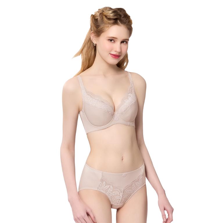 【思薇爾】舒漾Bra系列C-F罩軟鋼圈涼感消臭蕾絲包覆女內衣(幽靜膚)