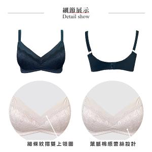 【思薇爾】舒漾Bra系列B-F罩無鋼圈涼感消臭蕾絲包覆女內衣(科技藍)
