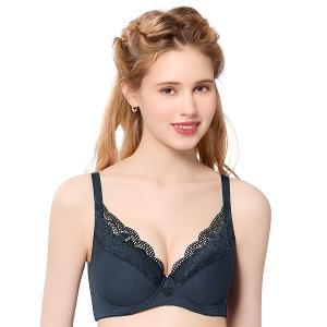 【思薇爾】舒漾Bra系列C-F罩軟鋼圈涼感消臭蕾絲包覆女內衣(科技藍)