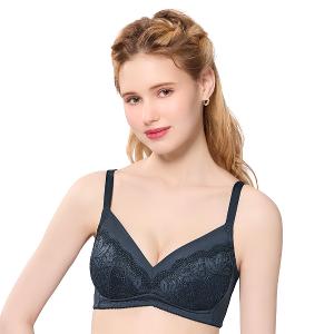 【思薇爾】舒漾Bra系列B-F罩無鋼圈涼感消臭蕾絲包覆女內衣(科技藍)