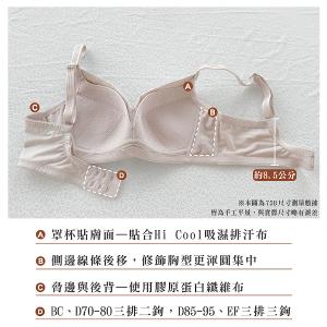 【思薇爾】舒漾Bra系列B-F罩無鋼圈涼感消臭蕾絲包覆女內衣(科技藍)