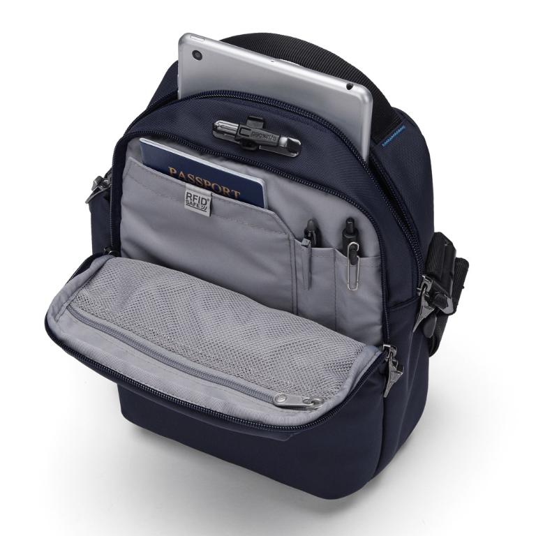 Pacsafe® V 防盜旅行斜背包 7L-海洋藍