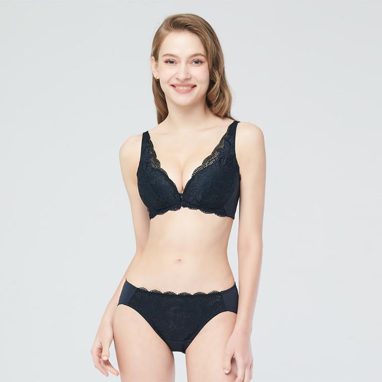 【思薇爾】舒漾Bra系列M-XL涼感消臭蕾絲低腰三角女內褲(科技藍)
