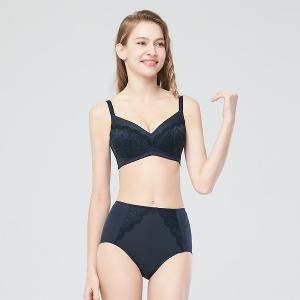 【思薇爾】舒漾Bra系列L-3XL涼感消臭蕾絲高腰三角女內褲(科技藍)