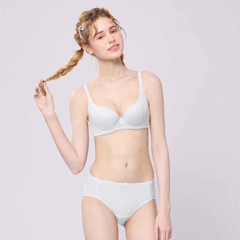 【思薇爾】耍花Young系列M-XXL舒適透氣素面中腰三角女內褲(冷光灰)