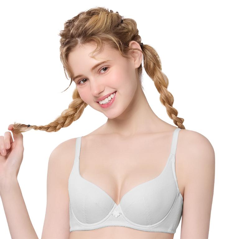 【思薇爾】耍花Young系列A-D罩軟鋼圈素面透氣舒適包覆少女內衣(冷光灰)