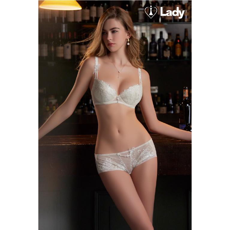 Lady 微醺夜舞系列 刺繡 蕾絲 低腰 平口褲 (迷幻砂)