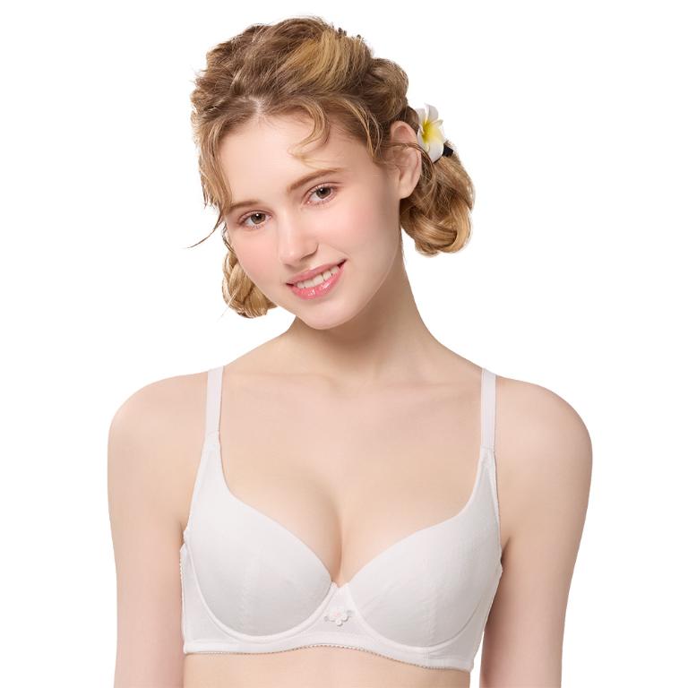 【思薇爾】耍花Young系列A-D罩軟鋼圈素面透氣舒適包覆少女內衣(瓷白色)