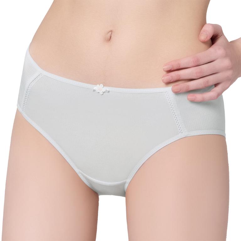 【思薇爾】耍花Young系列M-XXL舒適透氣素面中腰三角女內褲(冷光灰)